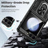 Caka Galaxy Z Flip 5 Case - Full Body Protection with Screen Protector, Hinge Protection & 360° Rotate Ring Stand -