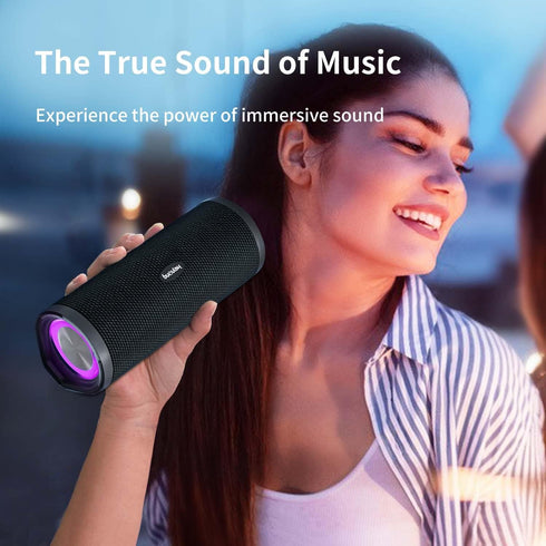 HEYSONG Portable Bluetooth Speaker, IPX7 Waterproof Outdoor Speaker with 40H Playtime for Beach and Camping