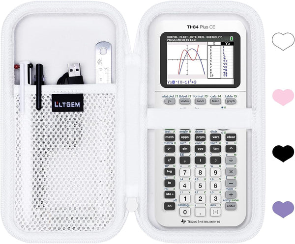 Hard Case for Texas Instruments TI-84 Plus CE/TI-84 Plus/TI-Nspire CX II CAS/TI-83 Plus Graphing Calculators (White)