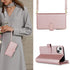Jaorty iPhone 15 Plus Wallet Case for Women with Card Holder, Crossbody Case with Strap, Zipper Pocket, Rosegold