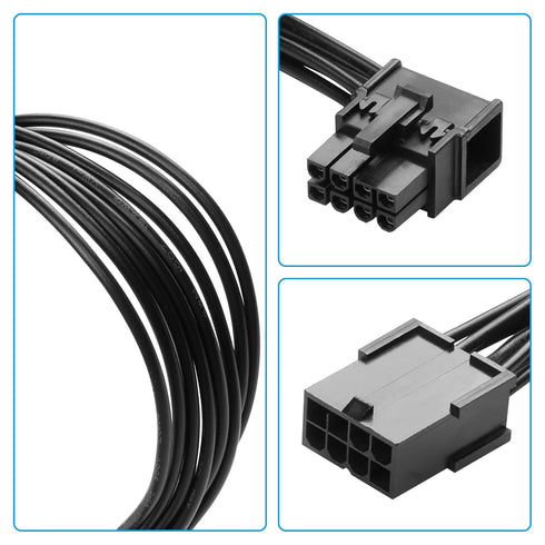 SinLoon 8-Pin Extension Cord PCIE 8 Pin Female to Right Angle Male PCIE Power Adapter Cable for Graphics Card