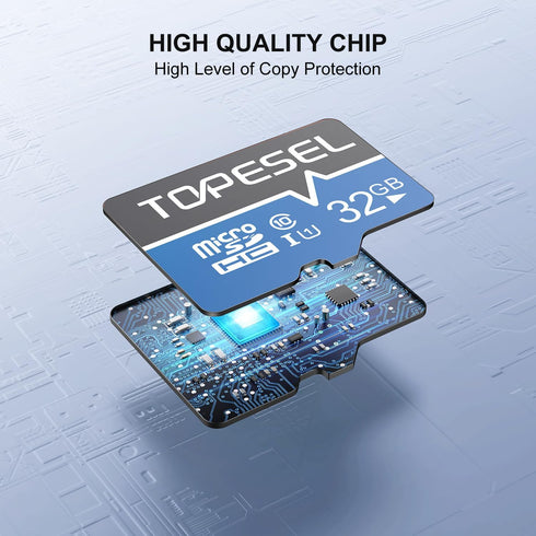 TOPESEL 5-Pack 32GB Micro SD Card - Class 10 Micro-SDXC Memory Card UHS-I for Security Camera/Smartphone/Drone