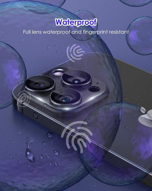 iPhone 14 Pro/iPhone 14 Pro Max Camera Lens Protector, Full Coverage Metal 9H Tempered Glass Case Friendly Cover
