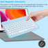 Small Bluetooth Keyboard and Mouse Combo, Ultra-Slim Portable Wireless Keyboard for Android Tablet, iPhone, iPad (Blue)