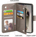 Asuwish Wallet Case for Samsung Galaxy S24 Ultra 5G - Grey, with Tempered Glass Protector & Flower Flip Card Holder.