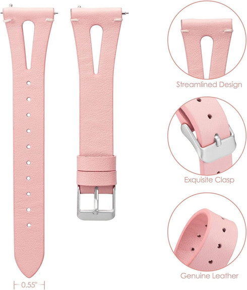 IDW13, IDW16, IDW19 Smartwatch Bands, Lamshaw Slim Vintage Leather Strap Replacement for TOOBUR, TEMINICE, VRPEFIT, and