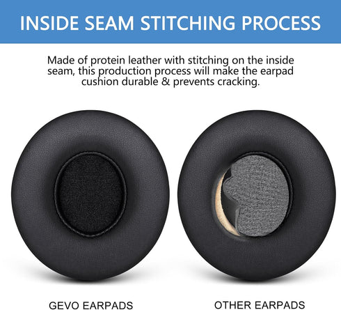 GVOEARS Ear Pads Replacement for Beats Solo 3, Earpad Cushions Compatible with Beats by Solo3/Solo2 Wireless ON-Ear