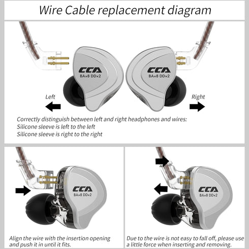 IEM Headphone, CCA C10 4BA+1DD Hybrid HiFi Earbuds, Sports Stereo Noise Cancelling Wired Headphone, Cyan