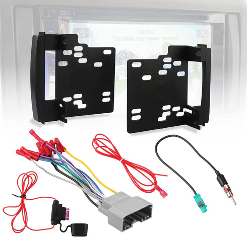 Double DIN Radio Installation Dash Kit with Radio Wire Harness for 2007-2016