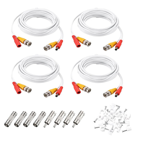 MECCANIXITY BNC Video Power Cable,5m/16ft All-in-One Security Camera Wire Cord DC Extension