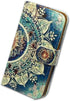 Case for iPhone 11 Pro Max, Green Circular Mandala Flip Leather Wallet Cover with Credit Card Slot and Kickstand