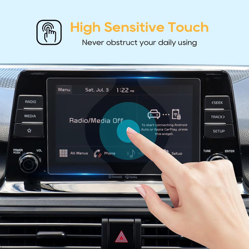 LFOTPP 2 PCS Control Screen Protector for 2021+ Seltos, 8-Inch HD Crystal Clear Infotainment Navigation Touch Film