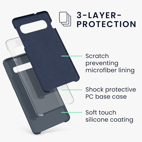 kwmobile Case for Samsung Galaxy S10, TPU Silicone Phone Cover with Soft Finish, Dark Slate Color