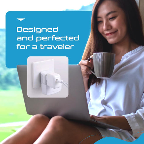 Ceptics UK Travel Plug Adapter, 2 in 1 Type G Adapter, US to UK Adapter with Dual USA Inputs, 3 Pack