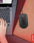 Lenovo 400 USB-C Compact Wired Mouse - Portable Black Design for Notebooks & Monitors