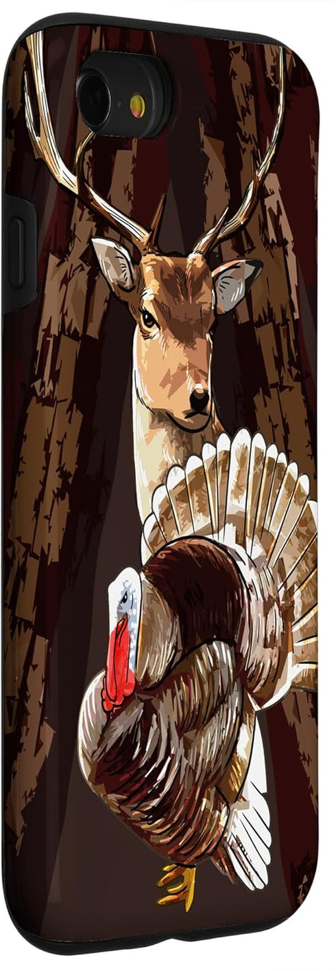 Deer & Turkey Hunting Gift Case for iPhone SE (2020), 7, 8 - Cool Wildlife Hunter Hobby Accessory