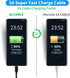 1FT USB C Cable, 10Gbps Data Transfer, Type C 3A Fast Charging Cable for iPhone 15, Galaxy S21/S20, Samsung T7,