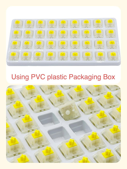 Gateron KS-3X1 Pro V2 Milky Yellow Pre-lubed 5-Pin Linear Switches, Compatible with All MX Mechanical Keyboard Switches