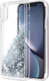 iPhone XR Case, Silver Bling Flowing Liquid Floating Sparkle Colorful Glitter TPU Double Layer Protective Phone Case