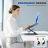 Lajou 2-in-1 Ergonomic Laptop Phone Stand for Desk, Adjustable Riser, Sturdy and Portable, Fits All Laptops and Phone