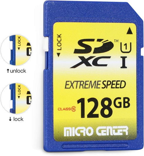 128GB Class 10 SDXC Flash Memory Card Full Size SD Card USH-I U1 Trail Camera Memory Card by Micro Center
