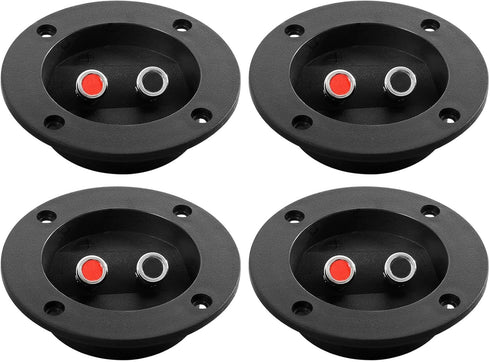 4PCS 3.5" Speaker Box Terminal Cup, Spring Round Subwoofer Box Terminal Binding Post Connector for DIY Speaker