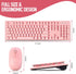 Wireless Keyboard and Mouse Combo - Full Size Compact Quiet Set 2.4G Ultra-Thin Design for Windows, PC, Laptop, Pink.