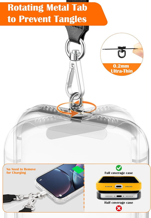 takyu 4-in-1 Clip and Go Strap for Phone with Wallet Crossbody, Adjustable Phone Lanyard with Detachable RFID Wallet