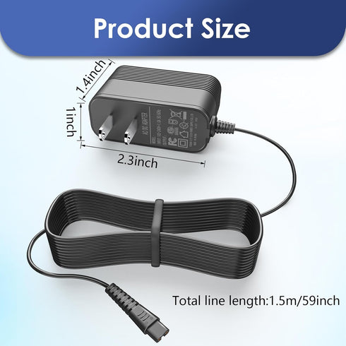 Charger for Voweek Electric Spin Scrubber, Compatible with Voweek VWS211/SP02/LABIGO LA1 Power Cord