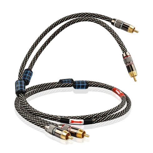 Audiophile HiFi 1.64ft Audio RCA Cables - 2RCA Male to Male,15 AWG,4N