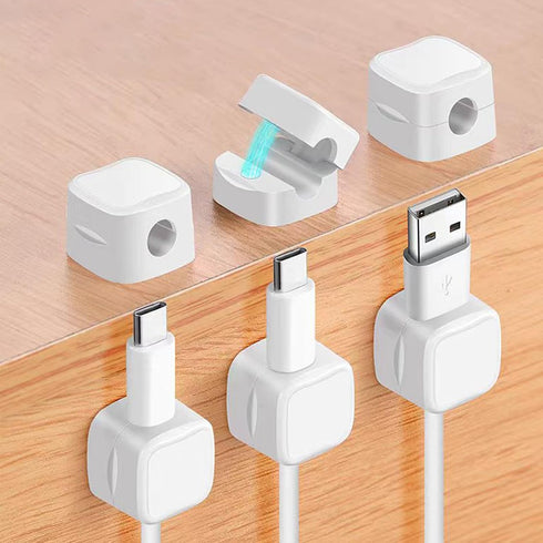 TAIKULE 6 Pack Magnetic Cable Clips White Cable Management USB Cable Power Wire