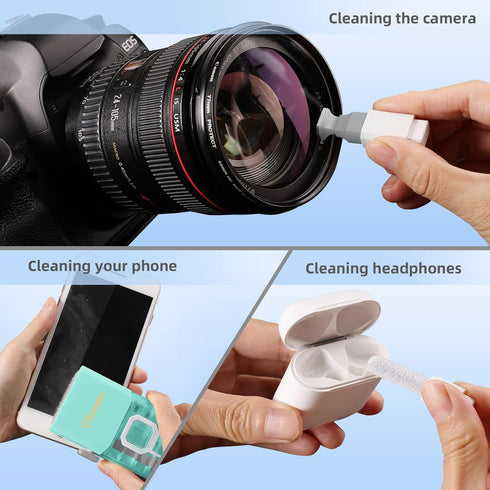 Electronics Keyboard Repair Kit with 3 in 1 Earbud Cleaner Pen, Camera Lens Pen, Suitable for iPad, iPhone, Cell Phone