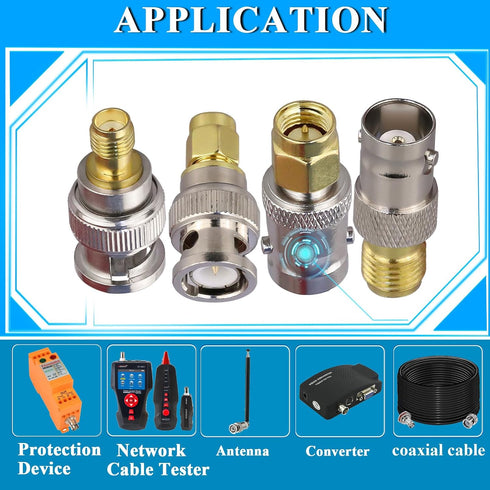 4PCS SMA to BNC Antenna Coax Adapter Connector, SMA Male Female to BNC Male Female Coaxial Adapters for SDR