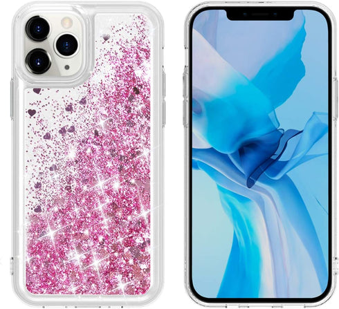 Compatible with iPhone 12 and 12 Pro Case, Bling Flowing Liquid Floating Glitter TPU Protective Case 6.1 inch