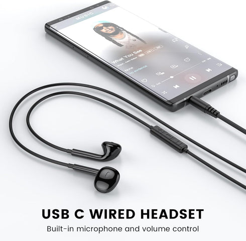 MOSWAG Wired Earbuds with Microphone, 3.5mm Jack in Ear Headphones with Microphone Suitable for Smartphones, Computers, Laptops, IPads, MP3 Players, Etc