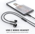 MOSWAG in Ear Headphones, Half in Ear Headphones with Mic Built in Volume Control Suitable for IPad, Android, MP3, Samsung Most 3.5mm Audio Devices