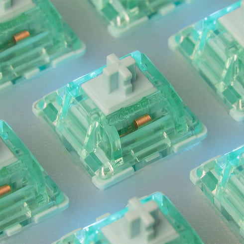 kutethy Gateron Cap Anniversary Keyboard Switches, 5 Pins Blue Green Pre-lubed for Gaming MX Mechanical Keyboard (36