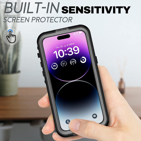 BEASTEK iPhone 14 Pro Waterproof Case, TRE Series MagSafe Shockproof Dustproof IP68 with Built-in Screen Protector and