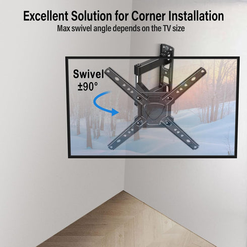 MOUNTUP Full Motion TV Wall Mount for Most 26-50 Inch TVs, Max VESA 300x300mm Wall Mount TV Bracket with Swivel Tilting