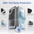 Mitywah Heavy Duty Waterproof Case for iPhone 15, Full Body Underwater Protective Metal Case with Built-in Screen