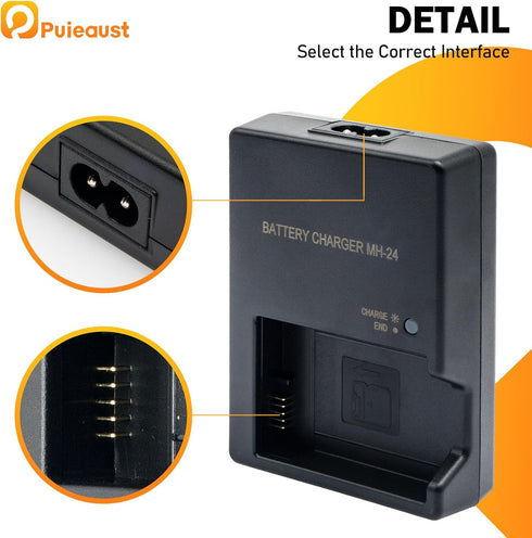MH-24 Cameras Battery Charger for Nikon EN-EL14 EN-EL14A Battery for Nikon D3100 D3200 D3300 D3400 D3500 D5100 D5200