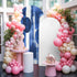 Jnbasdffb 6.6 Geometric Blue Wedding Arch Cover, Stretchy Spandex Arch Backdrop Stand Covers FT, Simple Abstract Modern