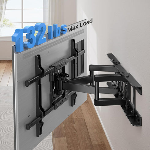 Full Motion TV Wall Mount by Pipishell, Articulating Arms for 37-75 Inch TVs, Max VESA 600x400mm, 132lbs