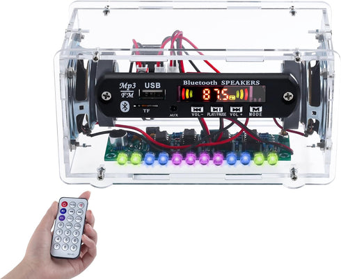 MiOYOOW DIY Bluetooth-Compatible Speaker Kit with FM Radio, Electronic Soldering Practice Kit USB Mini Home Sound