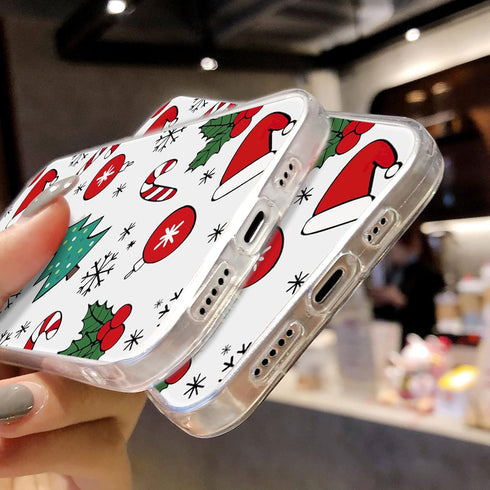LCHULLE iPhone 15 Pro Christmas Case - Transparent Santa Design, Soft TPU Shockproof Cover for Women, Men, Kids.
