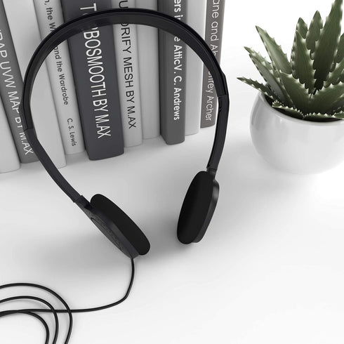 Maeline Bulk Headphones with 3.5 mm Headphone Plug - 20 Pack - Black