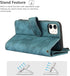 iCoverCase for iPhone 11 Wallet Case, Card Holder and Wrist Strap, PU Leather Flip Cover Case 6.1 Inch (Blue)
