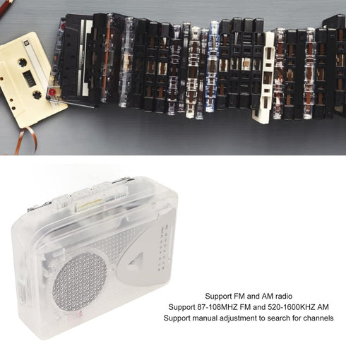Portable Cassette Tape Player with FM AM Radio and Speaker, Stereo Cassette MP3 Tape Player, Battery and USB Power,
