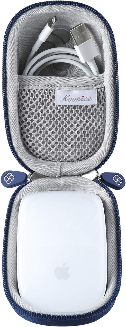 Hard Case for Apple Magic Mouse (1 2 & 3 Gen) Including Carabiner in Navy Blue