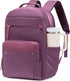 LOVEVOOK Laptop Backpack for Women with Leather Trim & Tumbler Pockets, 15.6"
